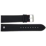 BRUNO SÖHNLE Uhrenarmband Bruno Söhnle Uhrenband 61-50270-122XL Leder schwarz 22 mm grau|schwarz|silberfarben