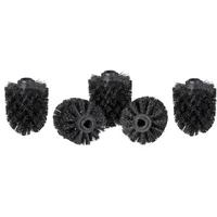 Relaxdays WC Bürstenkopf 5er Set, lose Toilettenbürsten mit Gewinde 12 mm, Ersatzbürstenkopf Durchmesser 8 cm, schwarz,