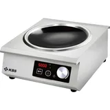 KBS Induktionswok Edelstahlgehäuse 5 Kw Schott-Ceran ® Glaskeramik-Kochfläche