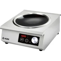 KBS Induktionswok Edelstahlgehäuse 5 Kw Schott-Ceran ® Glaskeramik-Kochfläche