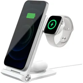 Nillkin PowerTrio 3in1 kabelloses Ladegerät MagSafe für Apple Watch Weiss (MFI), Wireless Charger, Weiss