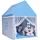 Costway - Kinderspielhaus Kinderzelt Spielhaus Prinzess Prinzessin, Kinderspielzelt Stoffzelt Mit Massivholzrahmen & Baumwolldecke, Kinderspielburg Für Jungen Maerchen 120x105x140cm Blau