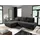 Fun Möbel Ecksofa Sofa mit Schlaffunktion VOGAR Stoff Poso Dunkelgrau Ottomane Links - Grau