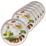 6er Set Pizzateller Napoli Pizzafoods rot 31cm - 04019#ZP2