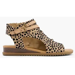 Sandale - Damen - animal-print - sand - 42