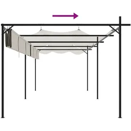 vidaXL Pergola mit Schiebedach 5,89 x 2,92 m Creme