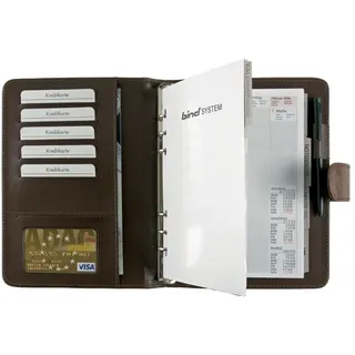 Bind Systemplaner A5 ohne Kalender Kalendarium Agenda Lederimitat braun 15601-1