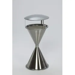PROREGAL Klassischer Standascher für Innen- & Außenbereich | HxBxT 73x40x40cm | Edelstahl | Ascher Aschenbecher