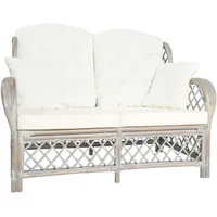 vidaXL 2-Sitzer-Sofa Grau Rattan