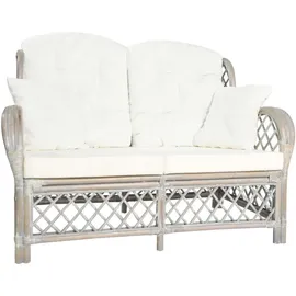 vidaXL 2-Sitzer-Sofa Grau Rattan