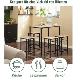 SoBuy Bartisch 100 x 60 x 87 cm Holzfarbe
