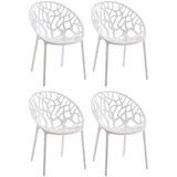 TPFLiving Stuhl, Weiß, Kunststoff, 59x60x80 cm, Esszimmer, Stühle, Esszimmerstühle, Vierfußstühle