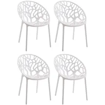 TPFLiving Stuhl, Weiß, Kunststoff, 59x60x80 cm, Esszimmer, Stühle, Esszimmerstühle, Vierfußstühle