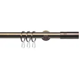 LIEDECO Gardinenstange LIEDECO "CELZYLIN01SG1L" Gr. 1, braun (bronzefarben), L:120cm Ø:25mm, Metall, Gardinenstangen, 1-läufig im Fixmaß Ø 25 mm