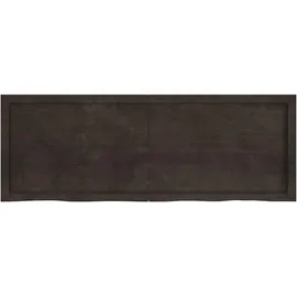 vidaXL Waschtischplatte Dunkelbraun 140x50x(2-6)cm Massivholz