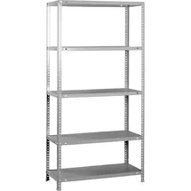 Simonrack Schwerlastregal, Lagerregal, 180x80x30 Metallregal, Kellerregal, Biegestelle 100 kg, 5 Fachböden, Grau) - Comfort