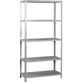 Simonrack Schwerlastregal, Lagerregal, 180x80x30 Metallregal, Kellerregal, Biegestelle 100 kg, 5 Fachböden, Grau) - Comfort