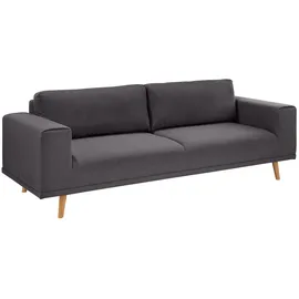 Home Affaire 3-Sitzer HOME AFFAIRE "Lasse", grau (anthrazit), B:239cm H:84cm T:89cm, Struktur fein( 100% Polyester);Filzoptik (100% Polyester);Luxus-Microfaser (100% Polyester), Sofas, im scandinavischem Stil mit Holzfüßen