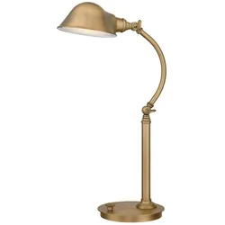 Licht-Erlebnisse LED Schreibtischlampe INADES dimmbar Messing Antik Metall LE57924