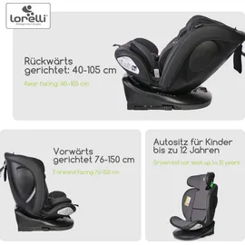 Lorelli Kindersitz Aviator, Mitwachsender Autositz mit Isofix grau