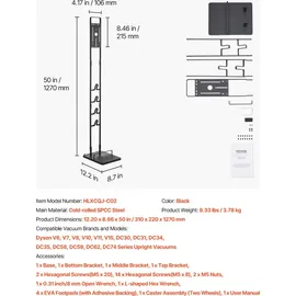 Vevor Staubsaugerständer für Dyson V6 V7 V8 V10 V11 V15 DC30 DC31 DC34 DC35 DC58 DC59 DC62 D74 Schwarz