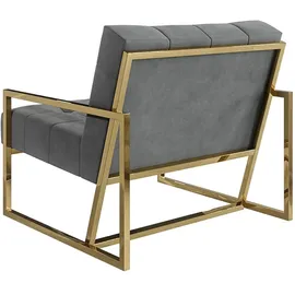 s-style möbel Loungesessel Tampa Samtstoff 0 x 0 x 0 cm Grau