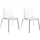 Beliani Esszimmerstuhl Kunststoff Transparent 2er Set