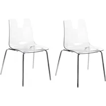 Beliani Esszimmerstuhl Kunststoff Transparent 2er Set