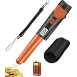 Ersandy - Tragbarer Metalldetektor, Pinpointer-metalldetektor, 360°-scan-metalldetektor, Wasserdichter Pinpointer-detektor, Mit Led-anzeige Und Batterien, Für Die Schatzsuche