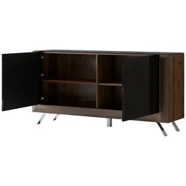 LEONIQUE Sideboard »Kasai«, Breite 160,5 cm, mit 2 Türen schwarz