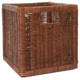 VIVANNO Attraktiver Flechtkorb aus natürlichem Rattan, Braun, Stabil für Regal & Schrank - 30x32x29cm, ideal für Ikea Expedit und Kallax