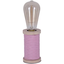 Näve Tischleuchte, Natur, Weiß, Pink, Holz, Metall, Textil, Kirschbaum, 12 cm, Lampen & Leuchten, Innenbeleuchtung, Tischlampen, Tischlampen