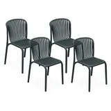 konsimo® KONSIMO Gartenstuhl 52 x 53 x 82,5 cm schwarz 4 St.
