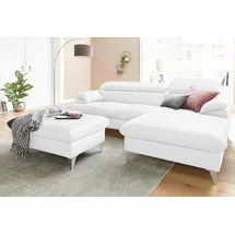 Cotta »Caluso L-Form«, Set bestehend aus: Ecksofa mit Kopfteilverstellung & Hocker