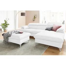 Cotta »Caluso L-Form«, Set bestehend aus: Ecksofa mit Kopfteilverstellung & Hocker