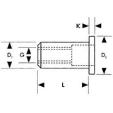 Fortis Blindnietmutter a 50 Stück M5 x 11,5 mm