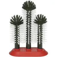 DELFIN Gläserspülbürste Gläserspüler Gläserbürste 2x18cm - 1x25cm mit Saugbodenplatte
