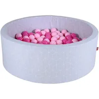 Knorrtoys Bällebad soft geo cube grey inkl. 300 Bälle soft pink