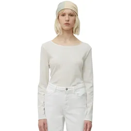 Marc O'Polo Marc OߴPolo Denim Damen, Langarmshirt aus Bio-Baumwolle mit U-Boot-Ausschnitt, weiß (Scandinavian White), XL