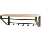 Haku-Möbel Wandgarderobe Parma 70 x 23 cm Eiche Schwarz