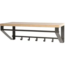 Haku-Möbel Wandgarderobe Parma 70 x 23 cm Eiche Schwarz