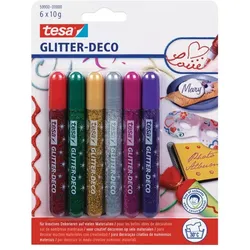 tesa Glitzerkleber 'Glitter Deko' Tube, Inhalt: 6 x 10 g