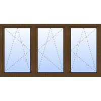 Fenster 3-flügelig "MARTIN-Q" Kunststoff 3-fach verglast Sherwood holzähnlich innen öffnend Seitenunabhängig