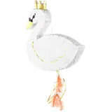 Partydeco Piñata 43,5x49,5x9cm Schwan Party Dekoration zum Befüllen Partyspiele Kindergeburtstag Geburtstag Babyparty Hochzeit Party Partydeko Partyzubehör Weiß