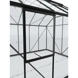 Vitavia Gewächshaus-Seitenfenster V (Passend für: Gewächshaus Venus/Apollo/Calypso/Freya/Diana/Uranus/Cassandra/Merkur/Mars/Sirius, Aluminium, Schwarz, Mit Einscheibensicherheitsglas)