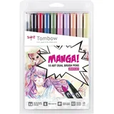Tombow ABT Manga Shojo Dual Brush-Pens farbsortiert, 1 Set