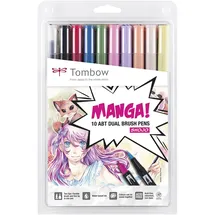 Tombow ABT Manga Shojo Dual Brush-Pens farbsortiert, 1 Set