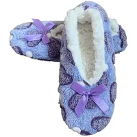 JAWSEU Damen Indoor Schuhe Plüsch Bettschuhe Weiche Stoppersocken Ballerina Kuschelsocken Stricken Winterhausschuhe Slipper Socken Rutschfeste Slipper Fuß Warme Plüschhausschuhe Weihnacht Geschenk - 43/44 EU