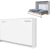 QMM TraumMöbel Schrankbett Wandbett HB90x200 (Einzelnes Möbelstück, 1-St., Farbauswahl) horizontal Klappbar weiß