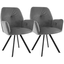 Costway Küchenstühle 2er Set Küchenstühle mit Ergonomischer Küche Grau